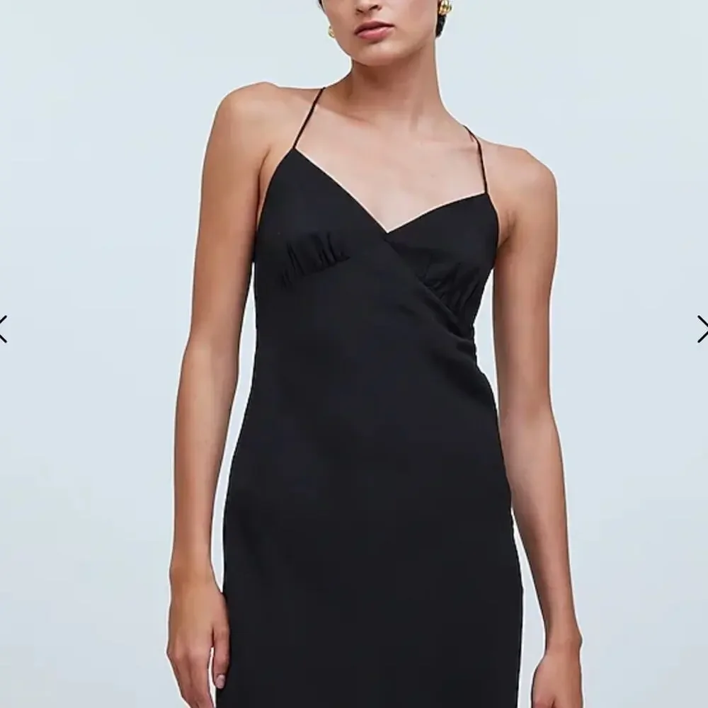 NWT Madewell The Layton Midi Slip Dress Black NK419 Minimalist Lightweight Sz 12 - Picture 4 of 10